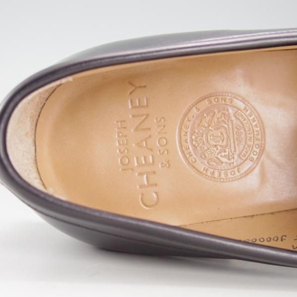 美品★(英)チーニー 7F【定価￥74,800-★HUDSON/ハドソン/コインローファー】5203ラスト/カーフ/黒/メンズ/CHEANEY★f167