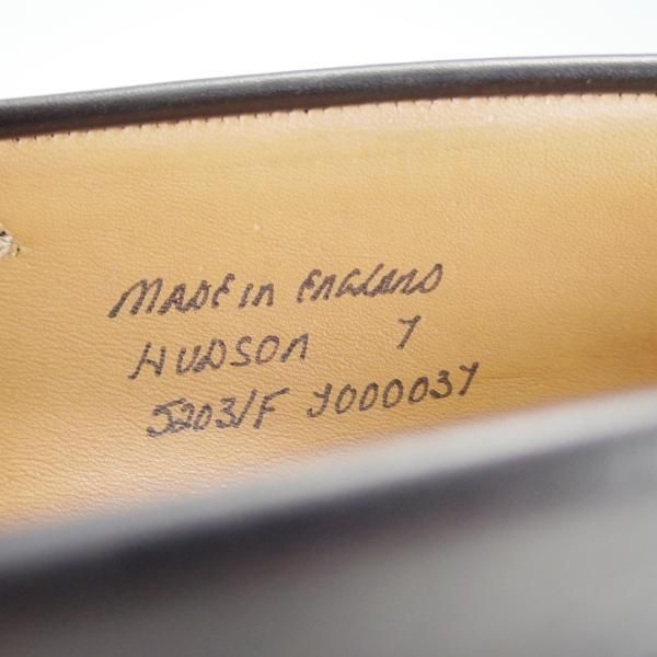 美品★(英)チーニー 7F【定価￥74,800-★HUDSON/ハドソン/コインローファー】5203ラスト/カーフ/黒/メンズ/CHEANEY★f167