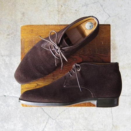 ★(伊)サントーニ SIZE 6.5【★チャッカブーツ/13397】スエード/濃茶/メンズ/Santoni★f168