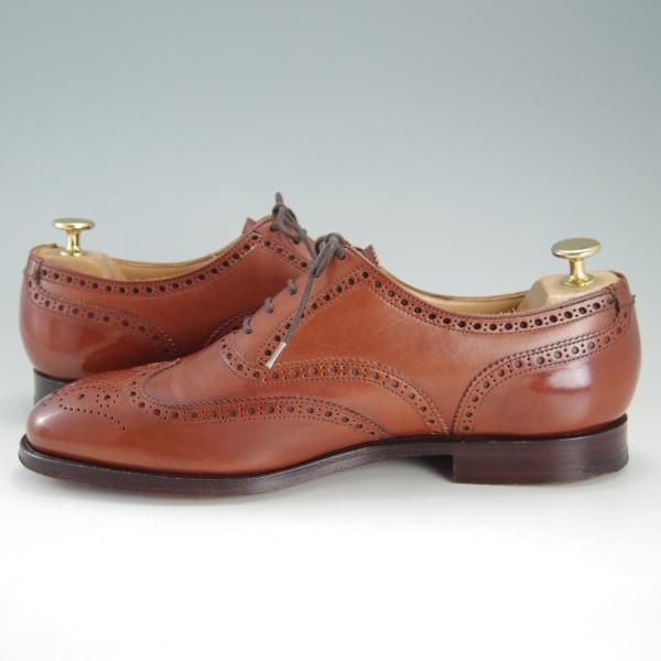 極美品★クロケット&ジョーンズ 7F【定価￥86,900-★フルブローグ/FINSBURY】341ラスト/カーフ/茶/Crockett&Jones★f169