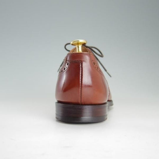 極美品★クロケット&ジョーンズ 7F【定価￥86,900-★フルブローグ/FINSBURY】341ラスト/カーフ/茶/Crockett&Jones★f169