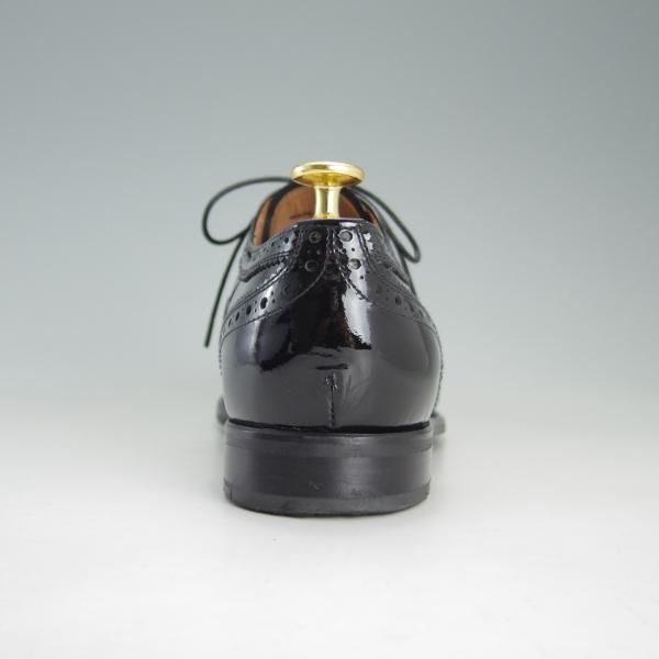 美品★チャーチ メンズUK6.5程度(レディース27cm)【★NATALIE/ナタリー】フルブローグ/パテントレザー/黒/Church's★f171