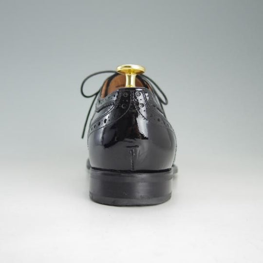美品★チャーチ メンズUK6.5程度(レディース27cm)【★NATALIE/ナタリー】フルブローグ/パテントレザー/黒/Church's★f171
