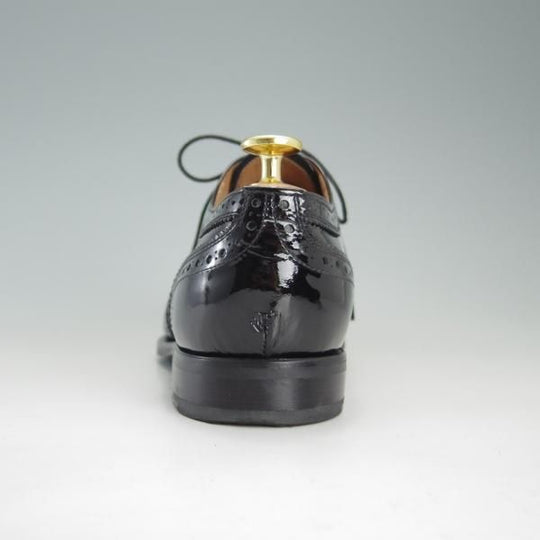 美品★チャーチ メンズUK6.5程度(レディース27cm)【★NATALIE/ナタリー】フルブローグ/パテントレザー/黒/Church's★f171