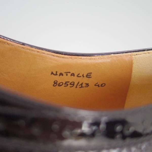 美品★チャーチ メンズUK6.5程度(レディース27cm)【★NATALIE/ナタリー】フルブローグ/パテントレザー/黒/Church's★f171