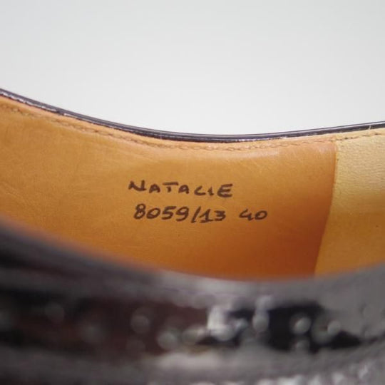 美品★チャーチ メンズUK6.5程度(レディース27cm)【★NATALIE/ナタリー】フルブローグ/パテントレザー/黒/Church's★f171