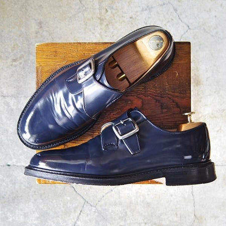 極上★チャーチ 85F/UK8.5【貴重★シャノン/SHANNON同仕様のモンクストラップ】Meadwell/103ラスト/紺/Church's★f172
