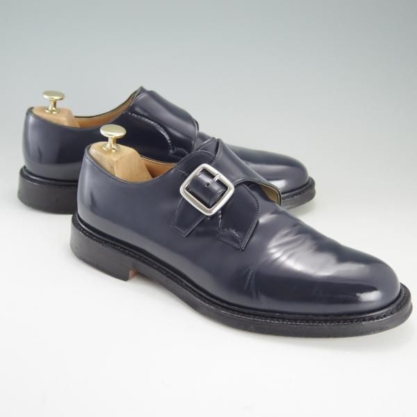 極上★チャーチ 85F/UK8.5【貴重★シャノン/SHANNON同仕様のモンクストラップ】Meadwell/103ラスト/紺/Church's★f172