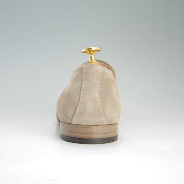 美品★(伊)DI MELLA/ディメッラ SIZE 7【定価￥47,520-★スリッポン/2052】ローファー/スエード/薄茶/メンズ★f173