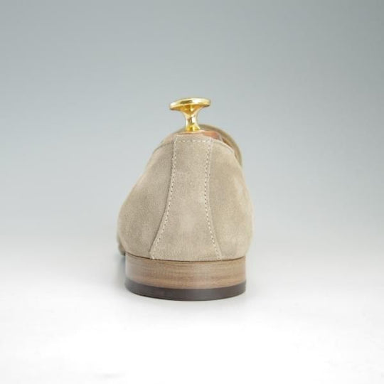 美品★(伊)DI MELLA/ディメッラ SIZE 7【定価￥47,520-★スリッポン/2052】ローファー/スエード/薄茶/メンズ★f173