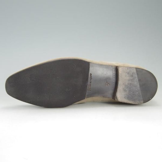 美品★(伊)DI MELLA/ディメッラ SIZE 7【定価￥47,520-★スリッポン/2052】ローファー/スエード/薄茶/メンズ★f173