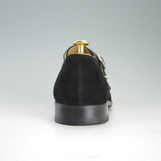 美品★(伊)DI MELLA/ディメッラ SIZE 7【★ダブルモンク/1067】スエード/黒/メンズ★f174