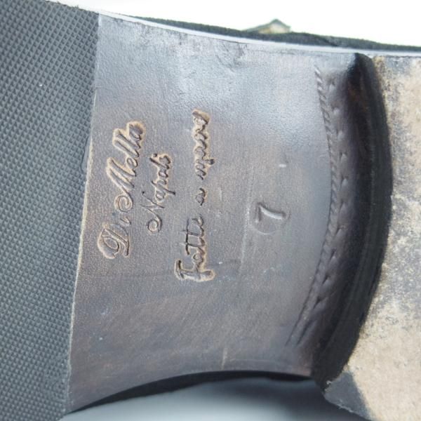 美品★(伊)DI MELLA/ディメッラ SIZE 7【★ダブルモンク/1067】スエード/黒/メンズ★f174