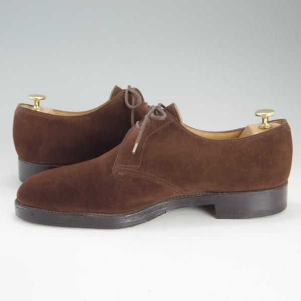 ★ジョンロブ 10EE【貴重★8695ラスト/PERRIER/ペリエ】プレーントゥ/Vフロント/スエード/茶/メンズ/JOHN LOBB★f175