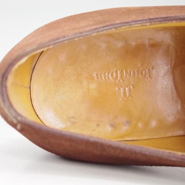 ★ジョンロブ 10EE【貴重★8695ラスト/PERRIER/ペリエ】プレーントゥ/Vフロント/スエード/茶/メンズ/JOHN LOBB★f175