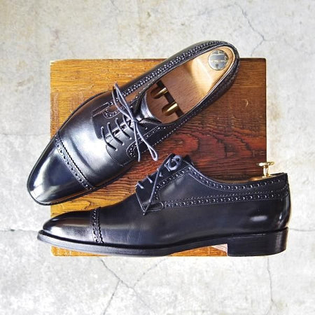 極上★Oriental/オリエンタル SIZE 7.5【★クォーターブローグ/ASHTON】アシュトン/3151/カーフ/黒/メンズ★f177