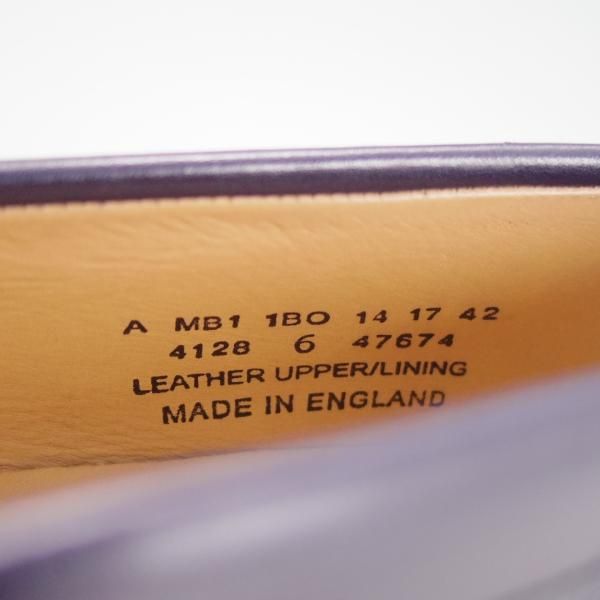 美品★(英)アルフレッド・サージェント UK6【貴重★(仏)BOWEN別注/コインローファー】カーフ/紺/メンズ/Alfred Sargent★f178