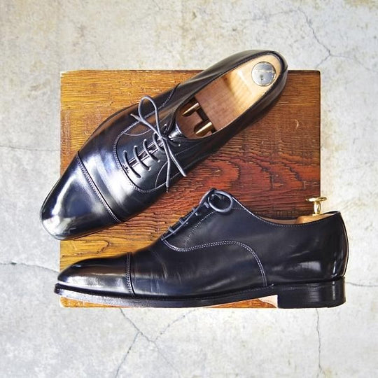 極上★(英)アルフレッド・サージェント UK7【貴重★(仏)BOWEN別注/ストレートチップ】カーフ/黒/メンズ/Alfred Sargent★f179