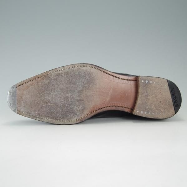 極上★(英)アルフレッド・サージェント UK7【貴重★(仏)BOWEN別注/ストレートチップ】カーフ/黒/メンズ/Alfred Sargent★f179