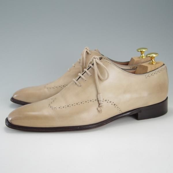 極上★(伊)ステファノ・ブランキーニ SIZE 7.5【★ホールカット/2406】カーフ/薄茶/メンズ/STEFANO BRANCHINI★f181