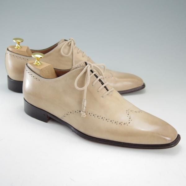 極上★(伊)ステファノ・ブランキーニ SIZE 7.5【★ホールカット/2406】カーフ/薄茶/メンズ/STEFANO BRANCHINI★f181