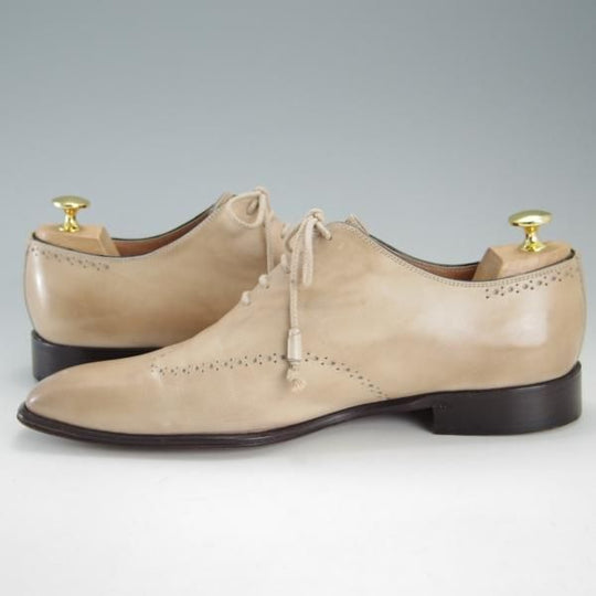 極上★(伊)ステファノ・ブランキーニ SIZE 7.5【★ホールカット/2406】カーフ/薄茶/メンズ/STEFANO BRANCHINI★f181