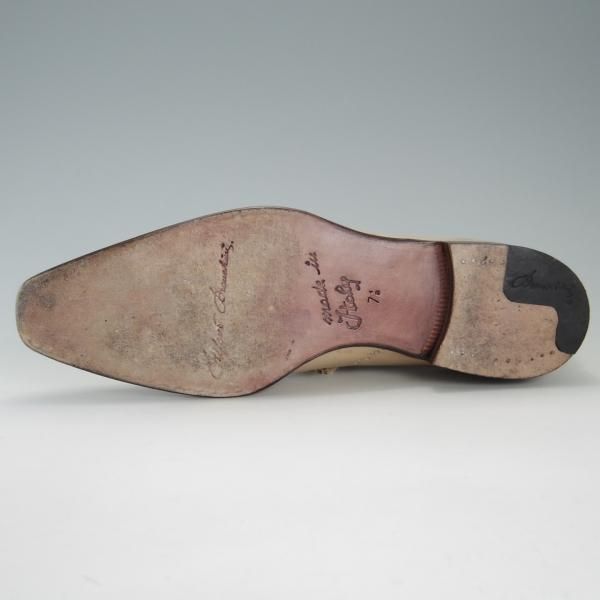 極上★(伊)ステファノ・ブランキーニ SIZE 7.5【★ホールカット/2406】カーフ/薄茶/メンズ/STEFANO BRANCHINI★f181