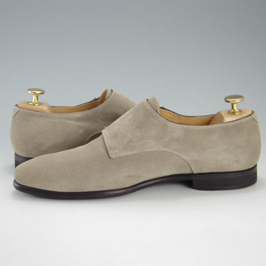 ほぼ未使用★(伊)DI MELLA/ディメッラ SIZE 7【★ダブルモンク/2083】スエード/薄茶/メンズ★f182