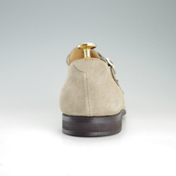 ほぼ未使用★(伊)DI MELLA/ディメッラ SIZE 7【★ダブルモンク/2083】スエード/薄茶/メンズ★f182