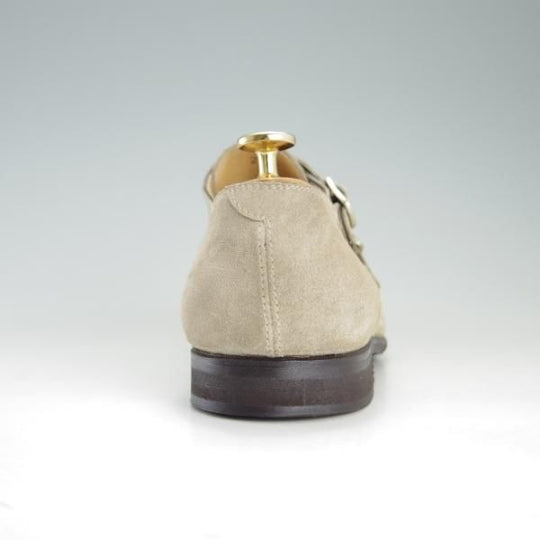 ほぼ未使用★(伊)DI MELLA/ディメッラ SIZE 7【★ダブルモンク/2083】スエード/薄茶/メンズ★f182