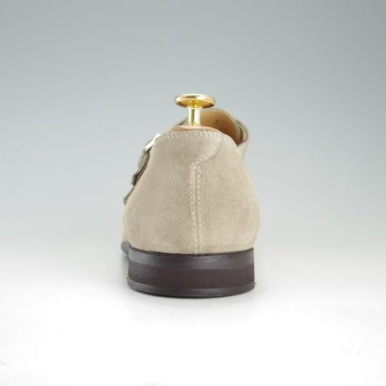 ほぼ未使用★(伊)DI MELLA/ディメッラ SIZE 7【★ダブルモンク/2083】スエード/薄茶/メンズ★f182