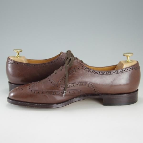 美品★(英)グレンソン 8.5EF【★フルブローグ/6293-29】グレインレザー/茶/メンズ/GRENSON★f185