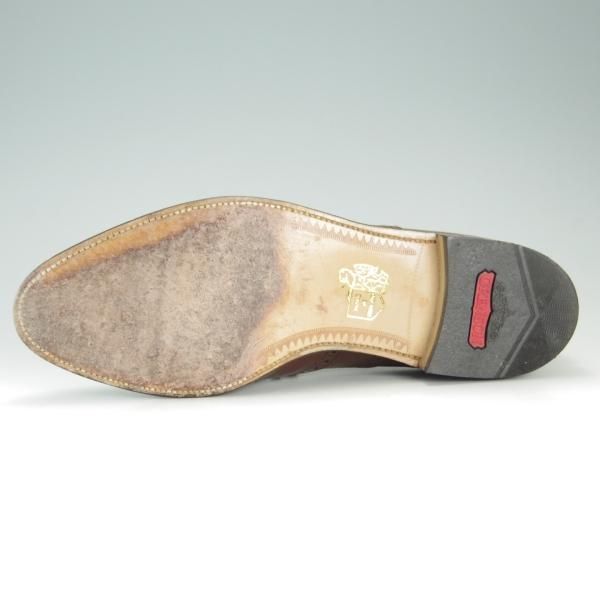 美品★(英)グレンソン 8.5EF【★フルブローグ/6293-29】グレインレザー/茶/メンズ/GRENSON★f185