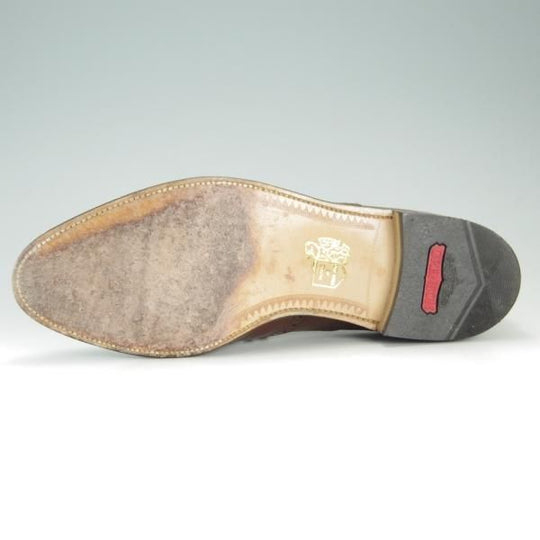 美品★(英)グレンソン 8.5EF【★フルブローグ/6293-29】グレインレザー/茶/メンズ/GRENSON★f185