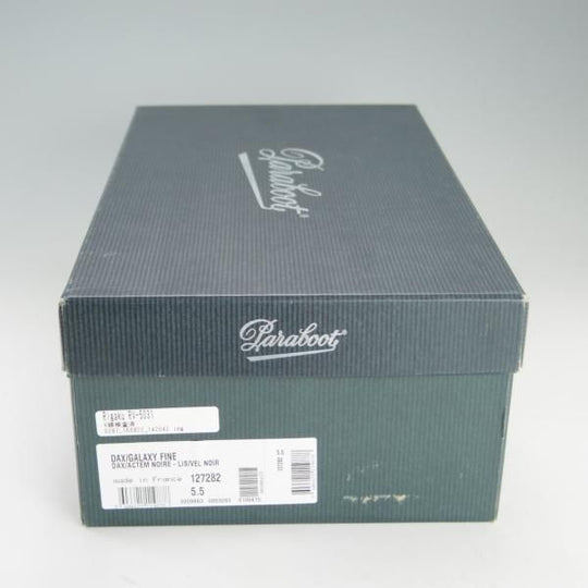 美品★パラブーツ SIZE 5.5【定価￥77,000-★コンビ仕様/DAX】ギャラクシーソール/コインローファー/カーフ×スエード/黒/Paraboot★f186