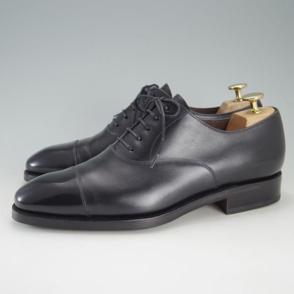 極美品★(スペイン製)カルミナ SIZE 6【定価￥72,600-★ストレートチップ/80386】RAINラスト/ボックスカーフ/黒/メンズ/CARMINA★f187