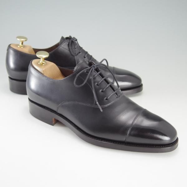 極美品★(スペイン製)カルミナ SIZE 6【定価￥72,600-★ストレートチップ/80386】RAINラスト/ボックスカーフ/黒/メンズ/CARMINA★f187