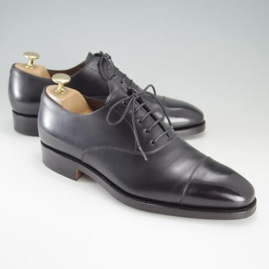 極美品★(スペイン製)カルミナ SIZE 6【定価￥72,600-★ストレートチップ/80386】RAINラスト/ボックスカーフ/黒/メンズ/CARMINA★f187