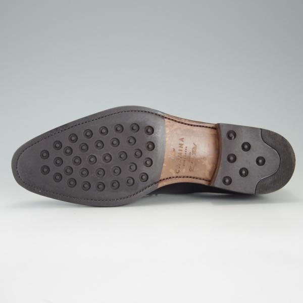 極美品★(スペイン製)カルミナ SIZE 6【定価￥72,600-★ストレートチップ/80386】RAINラスト/ボックスカーフ/黒/メンズ/CARMINA★f187