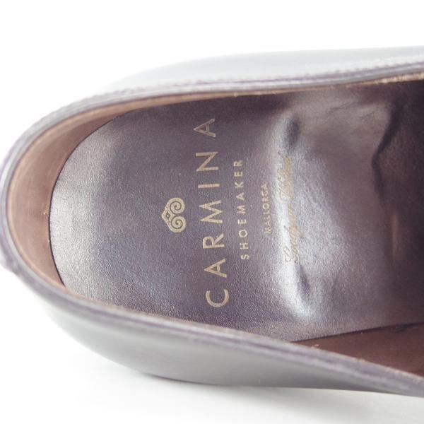 極美品★(スペイン製)カルミナ SIZE 6【定価￥72,600-★ストレートチップ/80386】RAINラスト/ボックスカーフ/黒/メンズ/CARMINA★f187