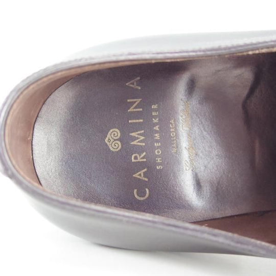 極美品★(スペイン製)カルミナ SIZE 6【定価￥72,600-★ストレートチップ/80386】RAINラスト/ボックスカーフ/黒/メンズ/CARMINA★f187