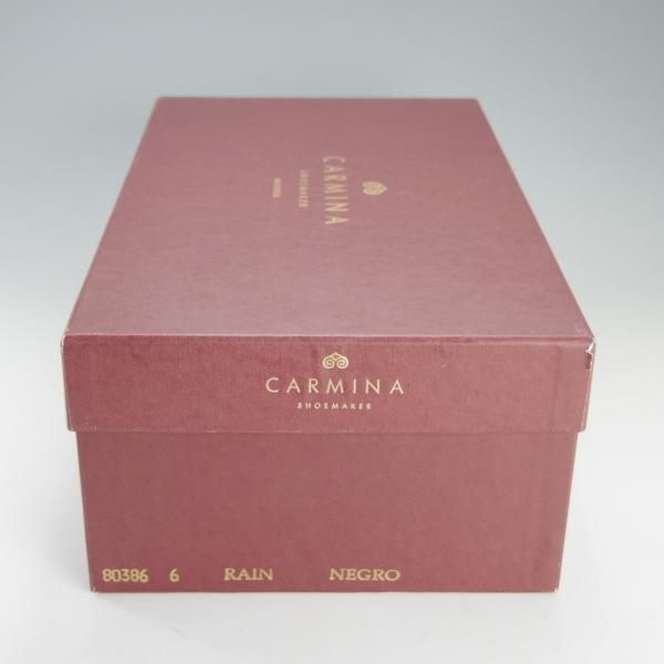 極美品★(スペイン製)カルミナ SIZE 6【定価￥72,600-★ストレートチップ/80386】RAINラスト/ボックスカーフ/黒/メンズ/CARMINA★f187