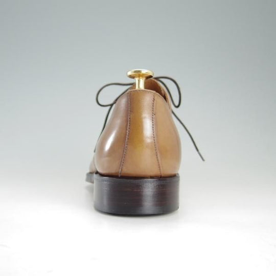 極美品★(スペイン製)YANKO/ヤンコ SIZE 8【グッドイヤーウェルテッド製法★プレーントゥ】14637/Vフロント/カーフ/薄茶/メンズ★f188