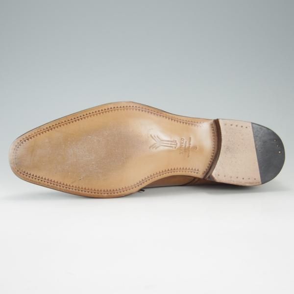 極美品★(スペイン製)YANKO/ヤンコ SIZE 8【グッドイヤーウェルテッド製法★プレーントゥ】14637/Vフロント/カーフ/薄茶/メンズ★f188