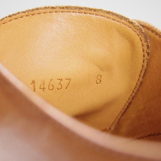 極美品★(スペイン製)YANKO/ヤンコ SIZE 8【グッドイヤーウェルテッド製法★プレーントゥ】14637/Vフロント/カーフ/薄茶/メンズ★f188