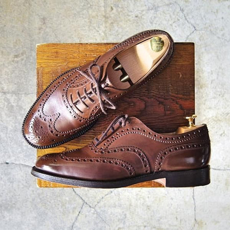 美品★チャーチ 70F/UK7【貴重★BURWOOD似寄りモデル/ネバダカーフ/132ラスト】SIDFORD/フルブローグ/茶/メンズ/Church's★f189