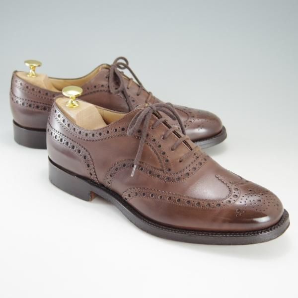 美品★チャーチ 70F/UK7【貴重★BURWOOD似寄りモデル/ネバダカーフ/132ラスト】SIDFORD/フルブローグ/茶/メンズ/Church's★f189