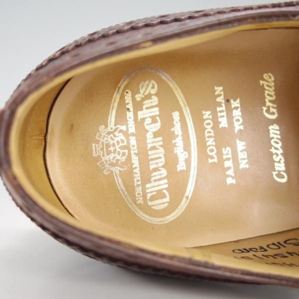 美品★チャーチ 70F/UK7【貴重★BURWOOD似寄りモデル/ネバダカーフ/132ラスト】SIDFORD/フルブローグ/茶/メンズ/Church's★f189