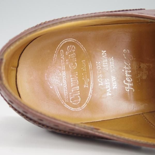 極上★チャーチ 80F/UK8【貴重★Heritage Collection/チェットウィンド同様】173ラスト/SANDRINGHAM/フルブローグ/茶/Church's★f190
