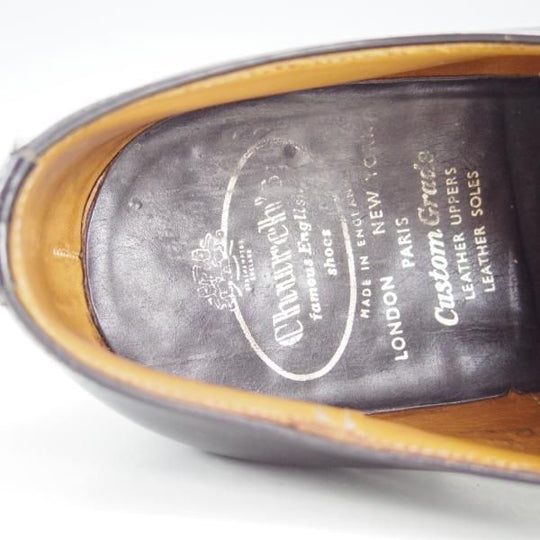 ★チャーチ 70F/UK7【旧チャーチ★ブックバインダーカーフ/73ラスト】RITZ/リッツ/3都市ロゴ/プレーントゥ/黒/メンズ/Church's★f192